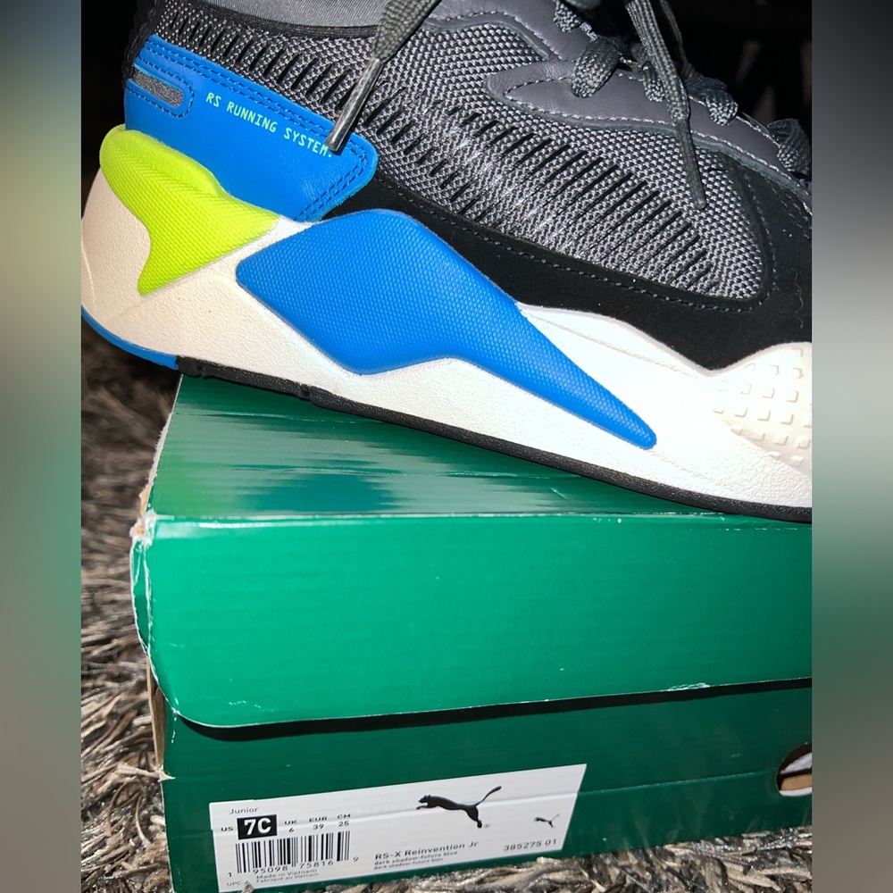 Puma RS-X Dark Shadow Future Blue Sneakers Athletic Shoes Juniors Size 7C US